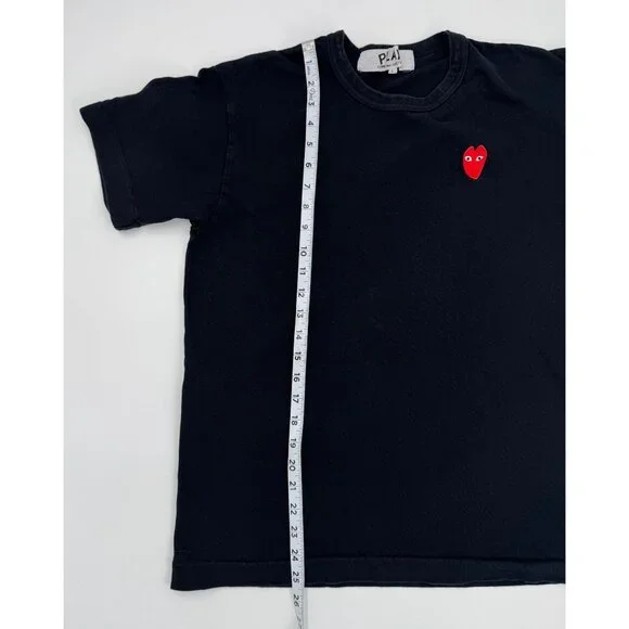 Comme Des Garcons Play Black Heart Logo jersey T-Shirt Size L Made In Japan - Picture 8 of 14